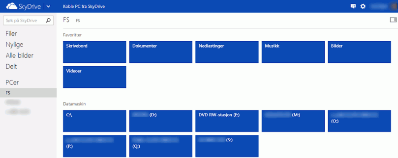 skydrive fetch mapper og drives
