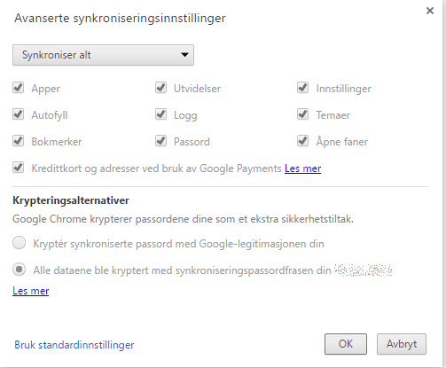 synkroniseringspassord