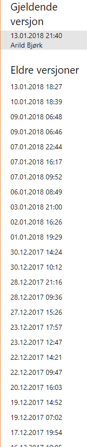 Office365 Personal versjonering